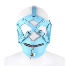 Голубая маска для БДСМ Muzzle Zipper Mouth