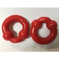 Силиконовые красные эрекционные кольца на пенис Bdsm4u OXBALLS