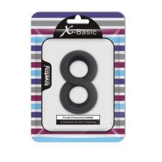 Эрекционные соединенные кольца черные COCKRING Lovetoy