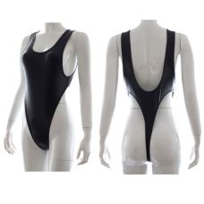 Виниловое боди черного цвета Cottelli Collection