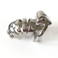 Пояс вірності чоловічий БДСМ із нержавіючої сталі сріблястого кольору Bdsm4u V2 розмір Small