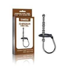 Уретральная заглушка на пенис из стали с кольцом Lovetoy  для БДСМ