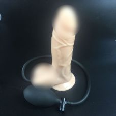 Надувний фалоімітатор для фістингу тілесний з грушею для підкачки Bdsm4u