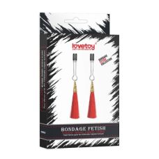 Затискачі для сосків із силіконовими наконечниками та червоними пензликами Lovetoy