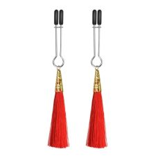 Зажимы для сосков с силиконовыми наконечниками и красными кисточками Lovetoy