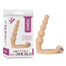 Страпон безременной с шариками телесного цвета Lovetoy The Ultra Soft Double