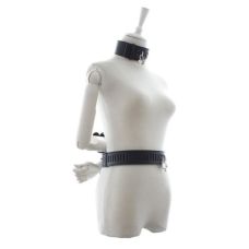 Фіксація для рук за спиною до талії з кріпленням до шиї шкіряний чорний Bdsm4u