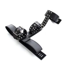 Фиксация для рук за спиной к талии с креплением к шее кожаный черный Bdsm4u