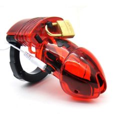 Пояс вірності для чоловіків з електростимуляцією червоний Lockdown Estim Male Chastity Cage
