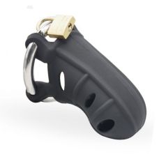 Чоловічий пристрій цнотливості з силікону для БДСМ-ігор чорне