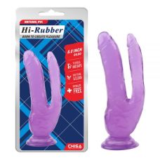 Двойной фаллос на присоске Inch Dildo-Purple фиолетовый