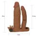Pleasure X Tender Vibrating Double Penis Sleeve Brown