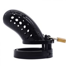 Пояс верности мужской с перфарированной клеткой черного цвета Bdsm4u