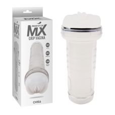 Мастурбатор в колбе вагина  белого цвета Chisa Grip
