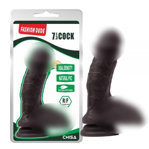 Фалоімітатор реалістичний на присосці коричневого кольору Chisa Fashion Dude довжина 185 мм