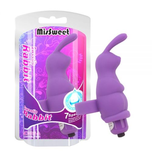 Клиторальный стимулятор на палец фиолетового цвета Chisa Sweetie Rabbit