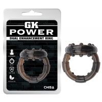 Эрекционное кольцо для пениса черного цвета Chisa Dual Enhancement Ring