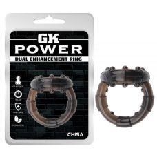 Ерекційне кільце для пеніса чорного кольору Chisa Dual Enhancement Ring
