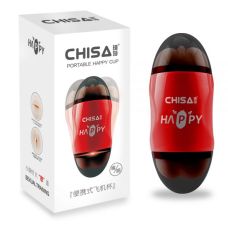 Мастурбатор у червоній колбі вагіна та анус тілесного кольору Chisa Happy Cup