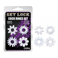Набір прозорих ерекційних кілець для члена різної форми Chisa Cock Rings Set