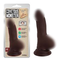 Фалоімітатор реалістичний на присосці коричневого кольору Chisa Covetous Monster
