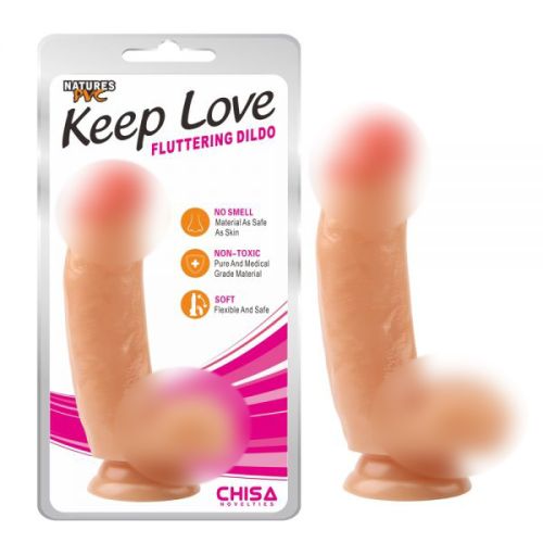Фаллоимитатор реалистичный на присоске телесного цвета Chisa Fluttering Dildo