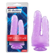 Двойной фаллоимитатор реалистичный на присоске фиолетового цвета Chisa длина 230 мм