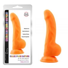 Фалоімітатор силіконовий Нео Помаранчевий реалістичний на присоску Chisa Carl.L