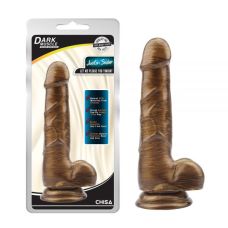 Фалоімітатор з мошонкою реалістичний на присосці золотистого кольору Chisa Justin Sider