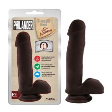 Фалоімітатор реалістичний на присосці коричневого кольору Chisa Philander