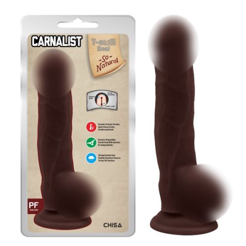 Фаллоимитатор реалистичный на присоске коричневого цвета Chisa Carnal Pleasure