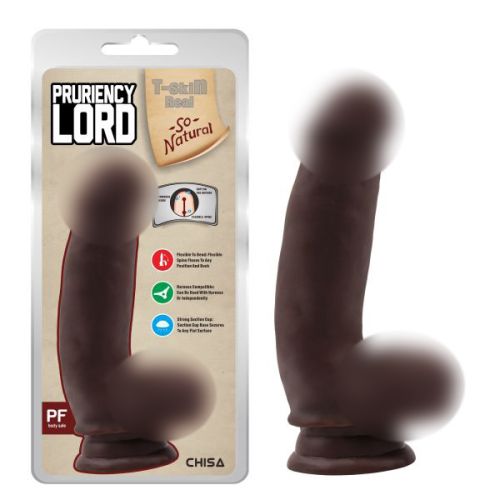 Фаллоимитатор реалистичный на присоске темно коричневого цвета Chisa Pruriency Lord