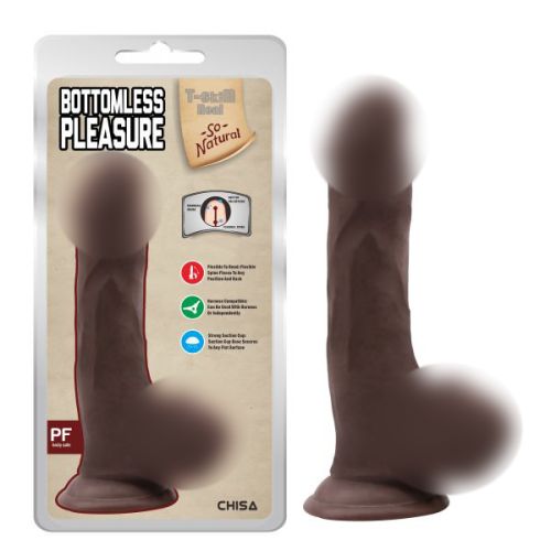 Фалоімітатор реалістичний на присосці коричневого кольору Chisa Bottomless Pleasure