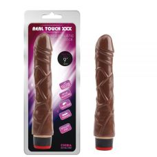 Вибратор реалистичный с венами коричневого цвета Chisa