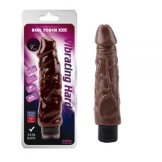 Вибратор реалистичный из киберкожи коричневого цвета Chisa Hard On