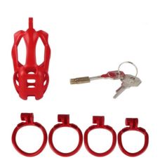 Пристрій цнотливості на пеніс для чоловіків червоне Bdsm4u Resin 2 Cobra