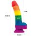 Фаллос силиконовый радуга реалистичный с мошонкой на присоске Lovetoy Prider Фаллос силиконовый радуга реалистичный с мошонкой на присоске Lovetoy Prider
