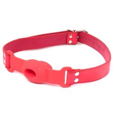 Кляп в рот силиконовый красный Bdsm4u Silicone Hollow Gag
