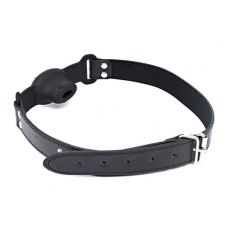 Кляп в рот силиконовый черный Bdsm4u Silicone Hollow Gag