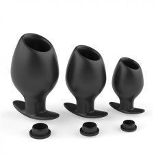 Анальная пробка полая для фистинга силиконовая Bdsm4u размер M