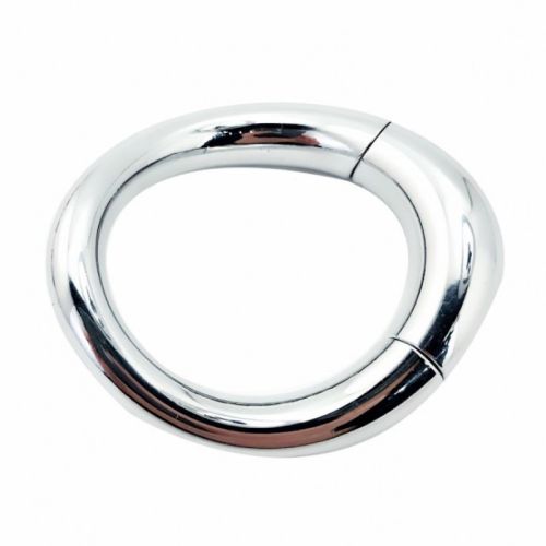 Кольцо фиксатор для пениса Bdsm4u Stainless Steel Magnet Curved Penis Ring Medium