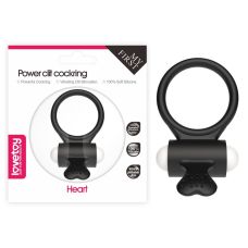 Ерекційне віброкільце для члена зі стимуляцією клітора силіконове чорне Lovetoy Power Clit