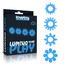 Кільця для пеніса Ерекційні блакитні Lovetoy Lumino Play