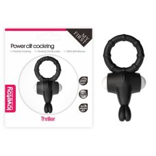 Ерекційне віброкільце для члена зі стимуляцією клітора силіконове чорне Lovetoy Power Clit