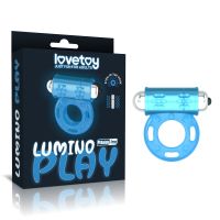 Вибрационное кольцо для пениса голубое Lovetoy Lumino Play