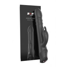 Вібратор кролик з кульками силіконовий водонепроникний чорний Drywell 