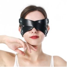 Маска для глаз из искусственной кожи черного цвета Bdsm4u