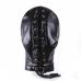 Кожанная маска полностью закрывающая лицо черная Bdsm4u