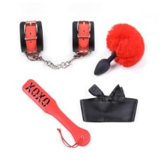  Набор БДСМ для постельных игр из 4 х предметов черно красного цвета Shades of Love