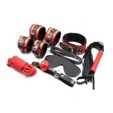 Набір БДСМ для постільних ігор з 7 предметів чорно червоного кольору Shades of Love